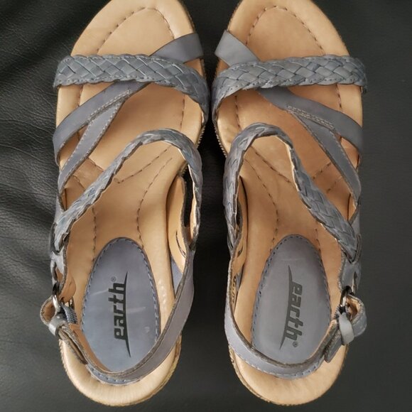 Sandals - Never Worn - Earth Origins Wedges Vista Moroccan Blue - Size 7 - Picture 1 of 5